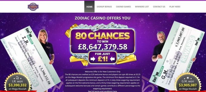 Zodiac Casino značajke